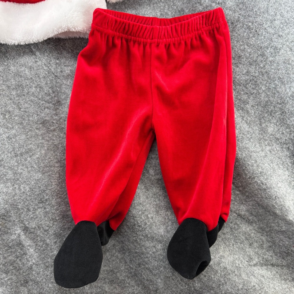 Carter's Santa Costume Set Kids 6-9M VTG Red Velour Faux Fur Holiday Outfit - Picture 3 of 15